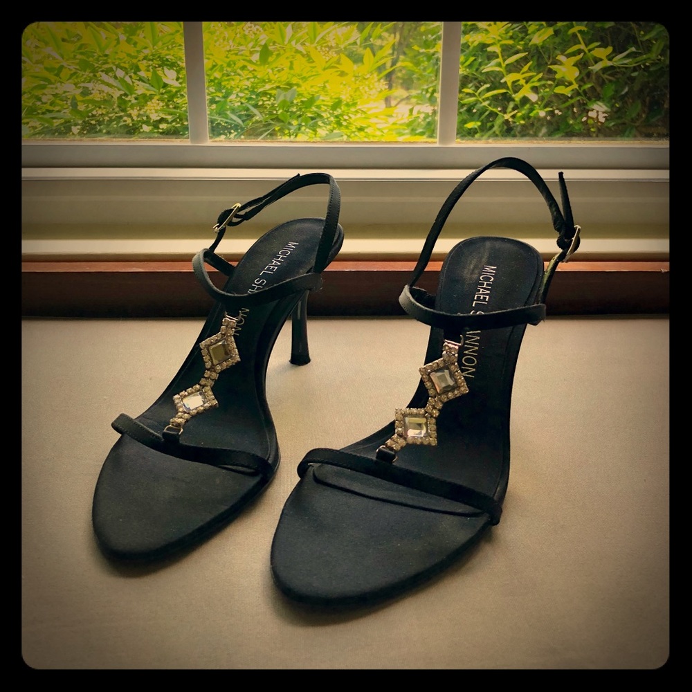 Black Rhinestone Formal Heels/Sandals